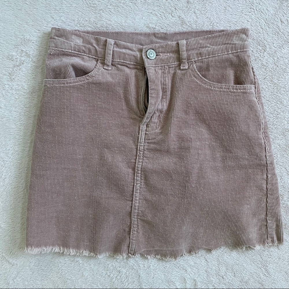 pink corduroy aline high waisted skirt